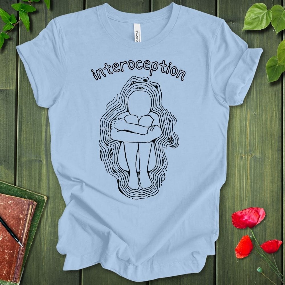 Interoception, above T-shirt