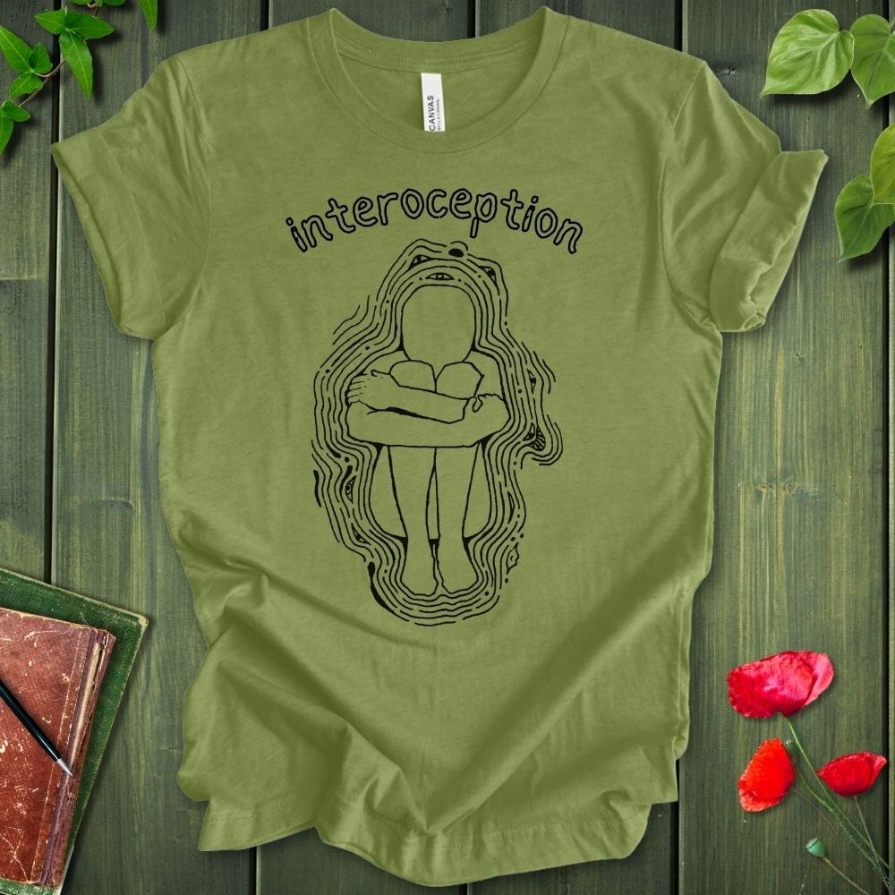 Interoception, above T-shirt